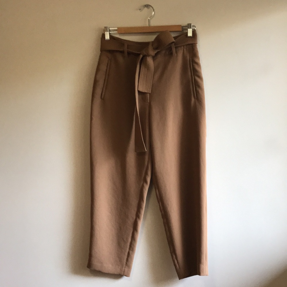 Aritzia Wilfred Tie-Front Pant Trouser size 8 Camel